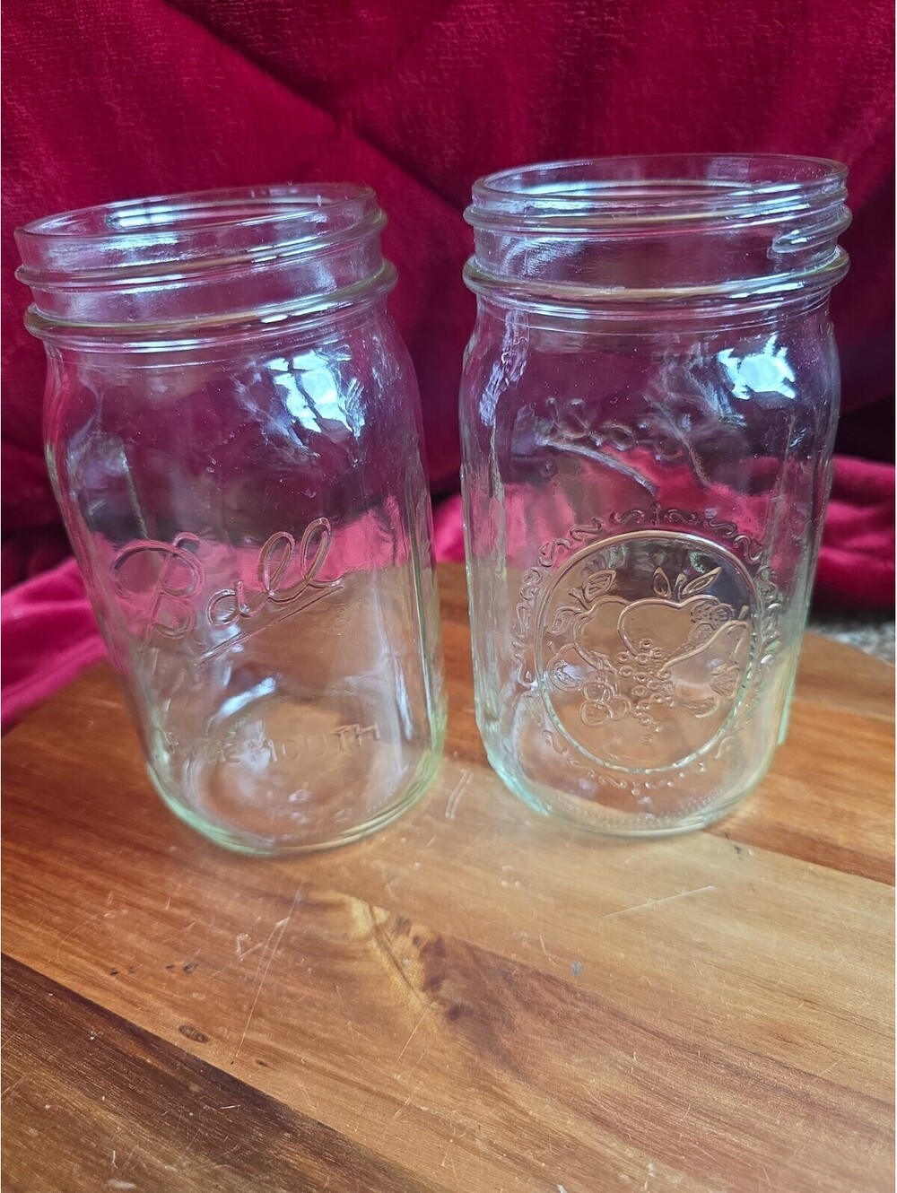 Two Ball Mason Tall Jar 24 oz Pint and A Half Wide Mouth, No Lid